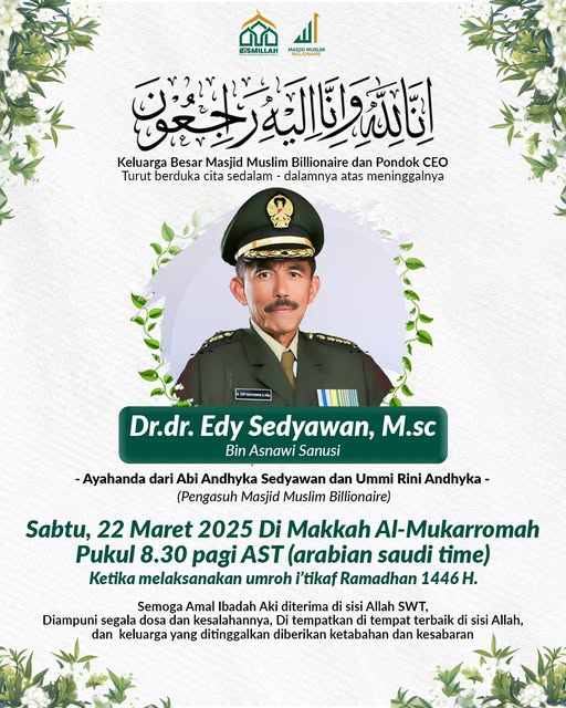Berpulangnya DR. dr. Edy Sedyawam, M.Sc bin Asnawi Sanusi di Tanah Suci Mekkah
