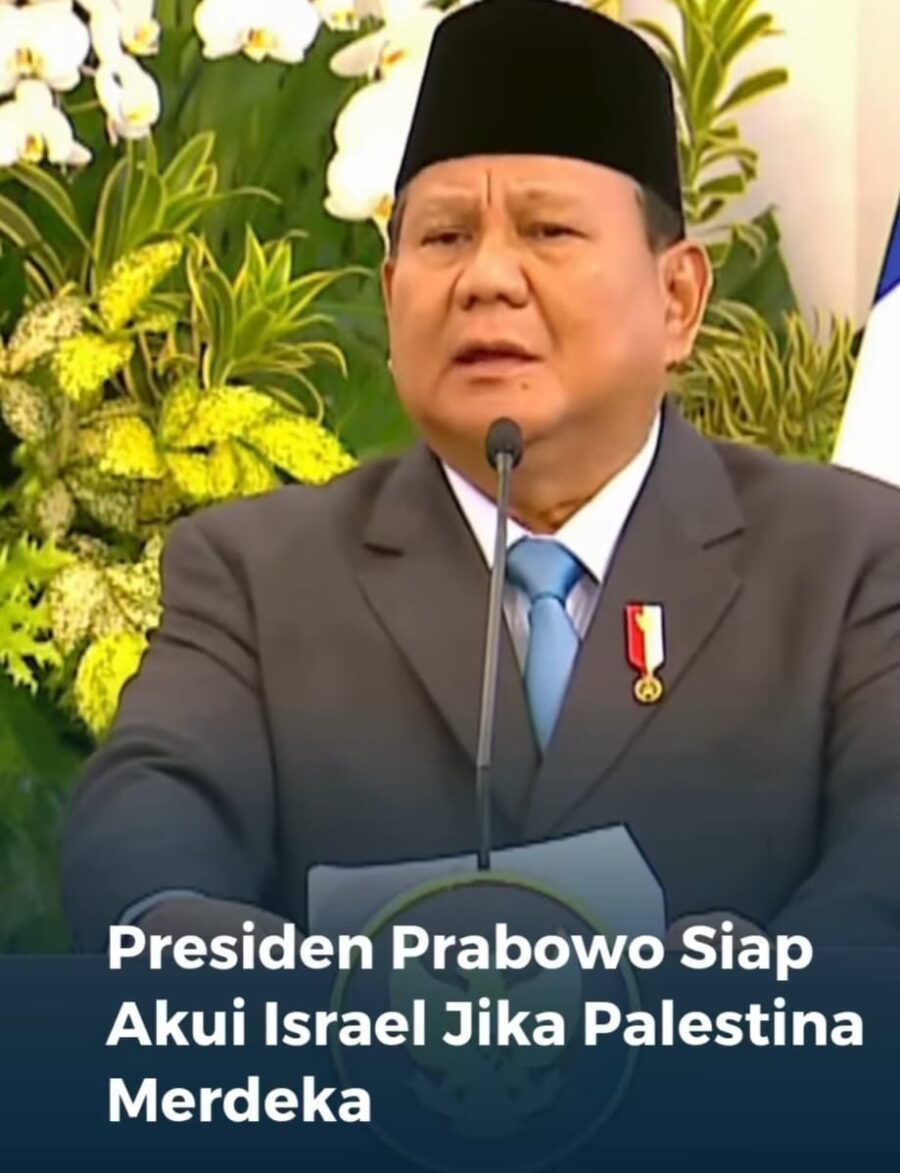 Prabowo Subianto Janjikan Pengakuan Israel Jika Palestina Merdeka, Publik Indonesia Bereaksi Keras